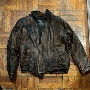 1980s Brown Leather Reversible Jacket, SZ S-M